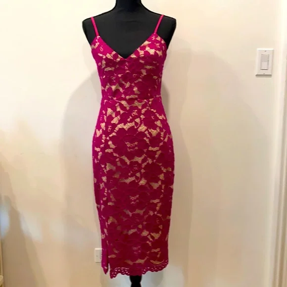 Stylish Rodeo Show fuchsia floral lace dress size 0 Stylish Rodeo Show fuchsia floral lace dress size 0